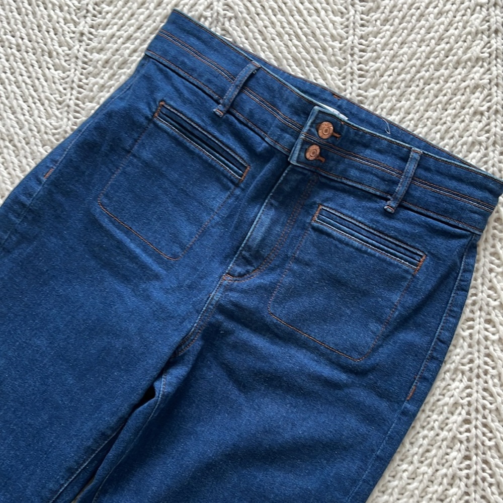 Loft The Slim Flare Jeans Dark Wash 29 8 NWT